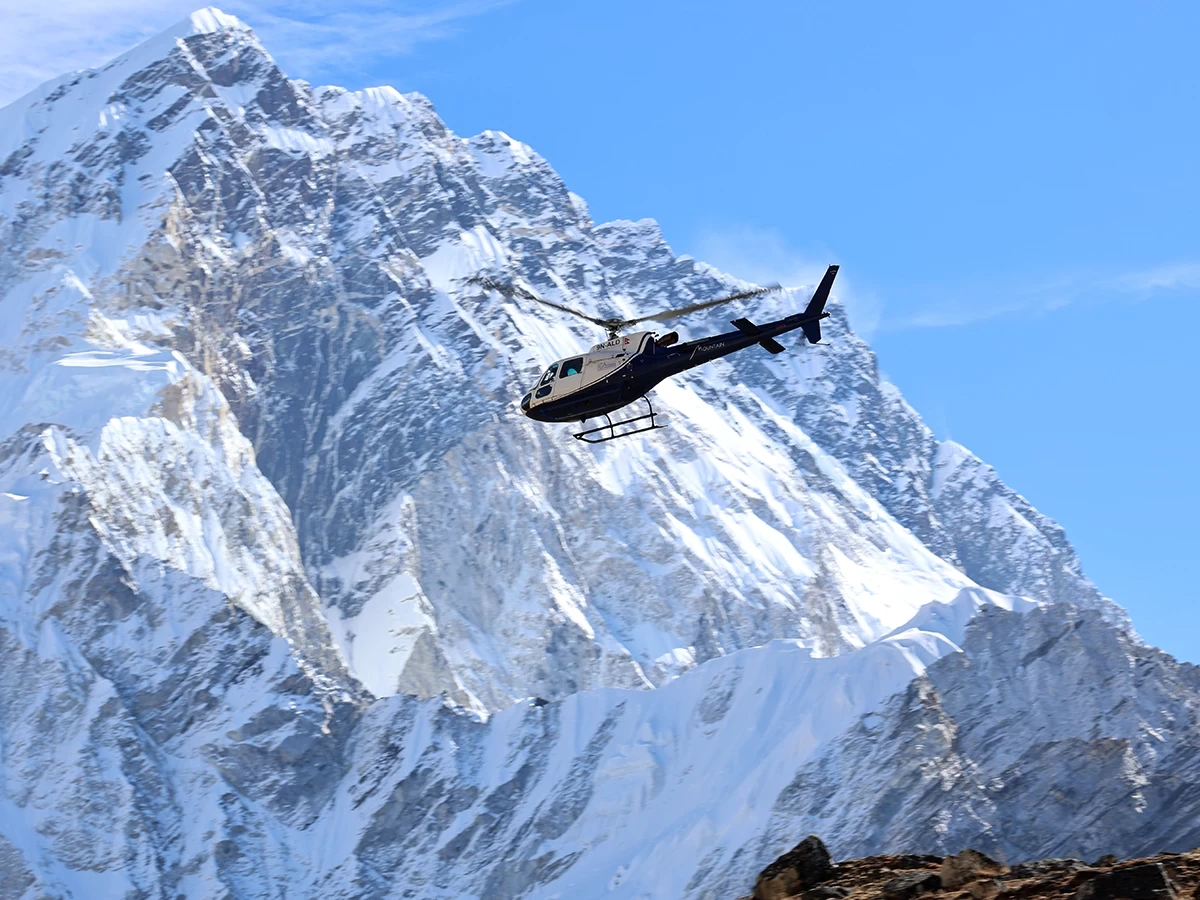 view from helicopter in everest