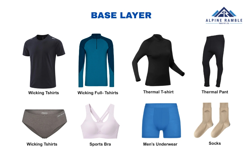 base layer packing list