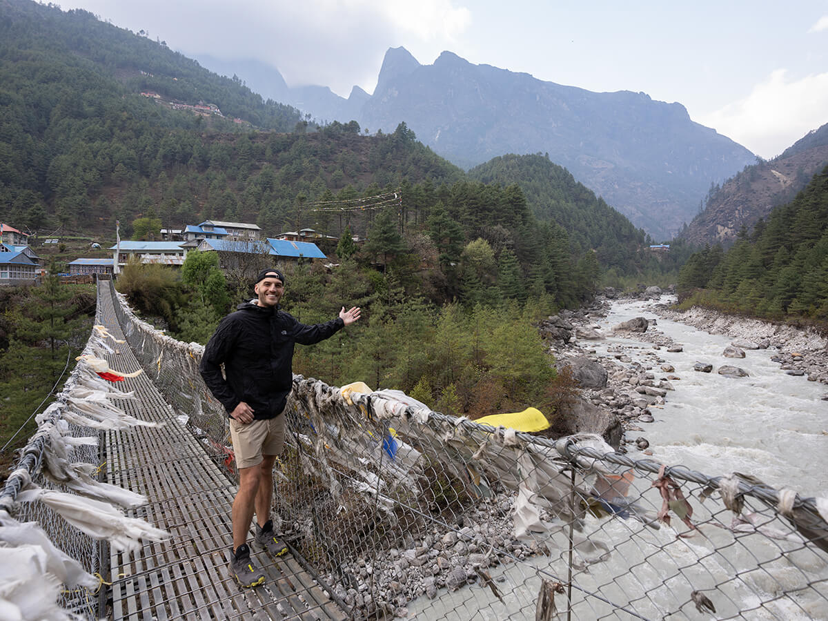suspension bridge in phakding