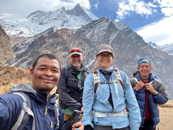 Group At Machhapuchare Base